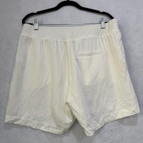 Faherty Shorts Womens Large Linen Blend Elastic Waist Pockets Lightweight Summe - Picture 10 of 12